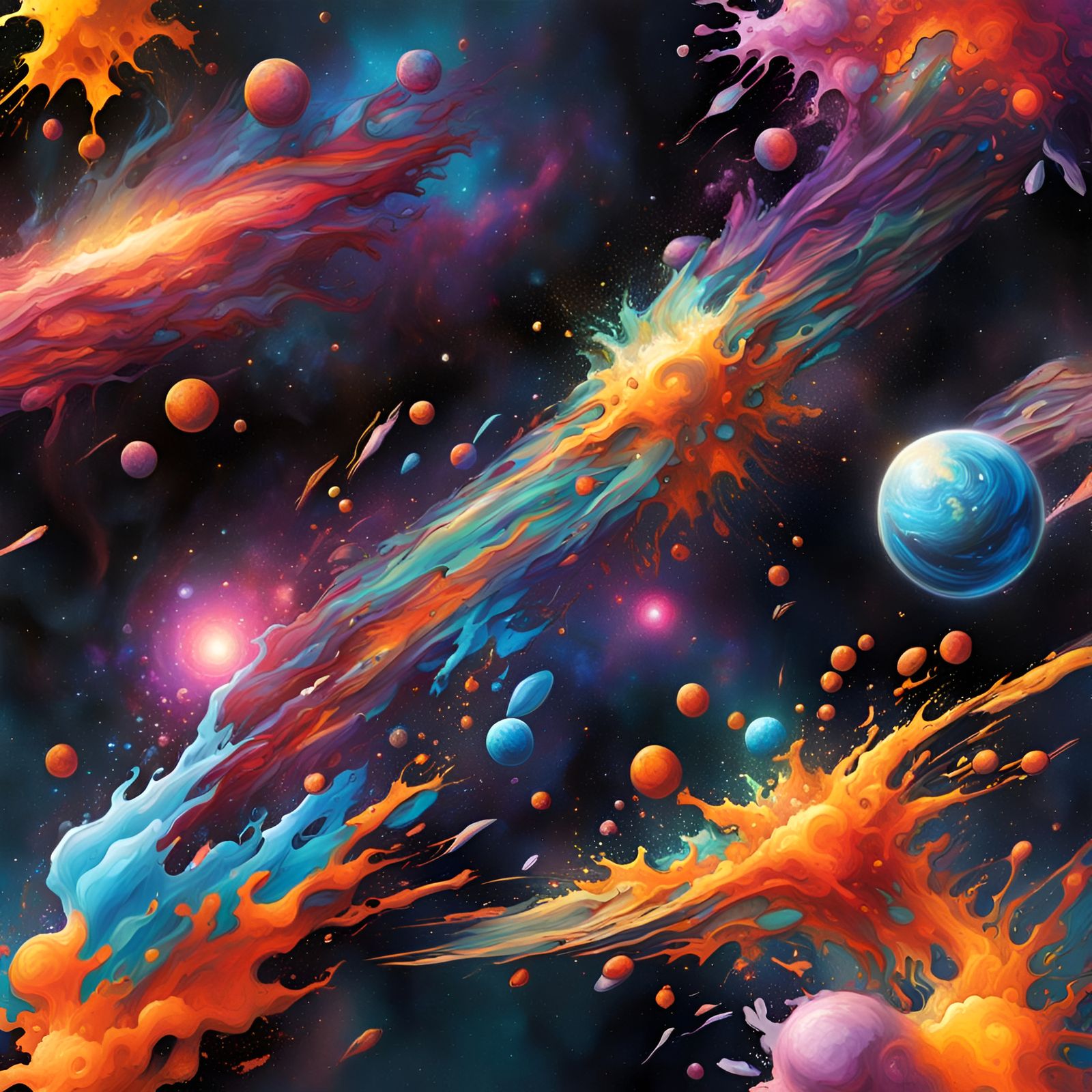 Explosive Big Bang Graffiti Art Creation