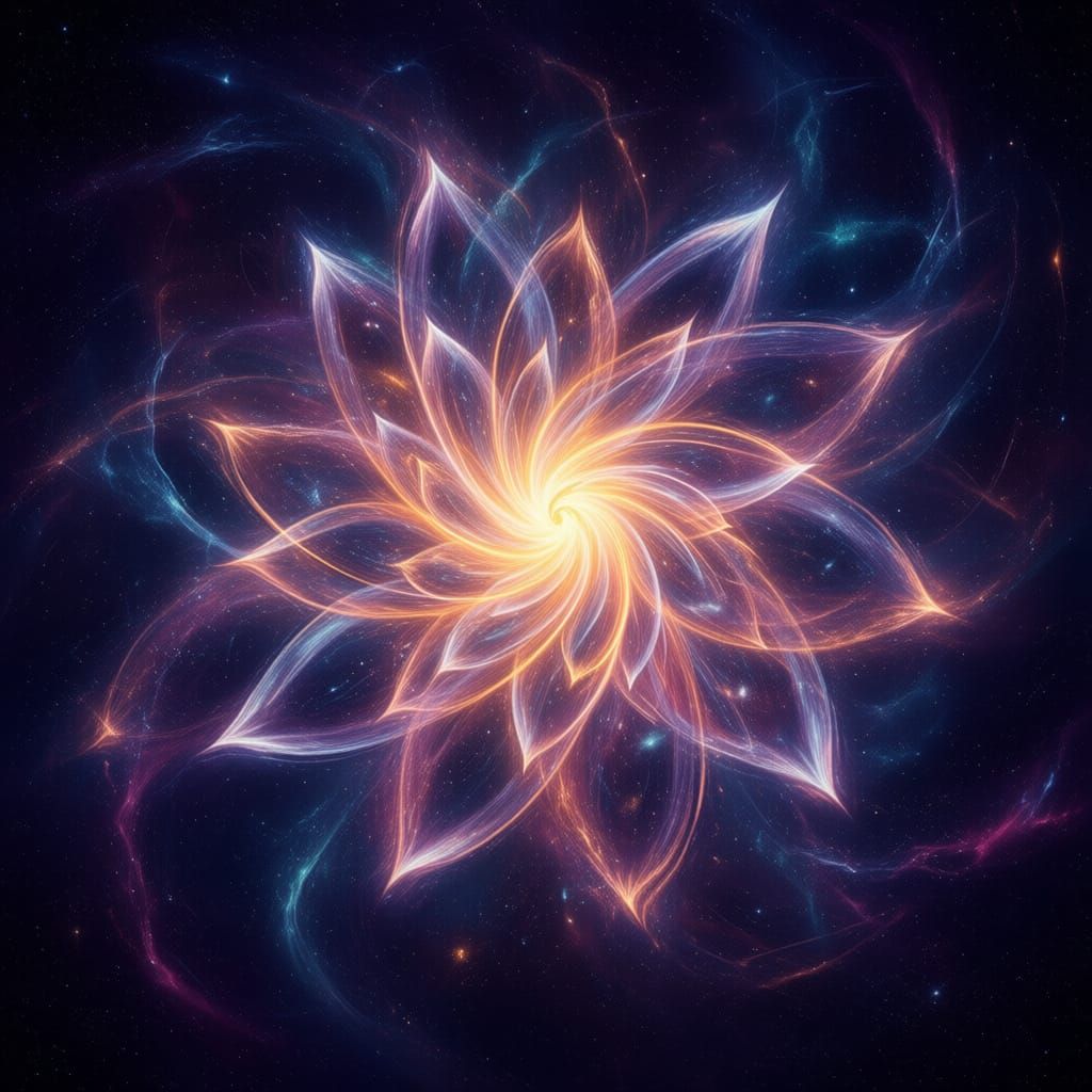Cosmic Flower of Light in Deep Space