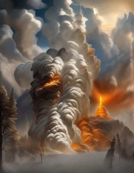 Infernal Amber Swirl: A Digital Painting