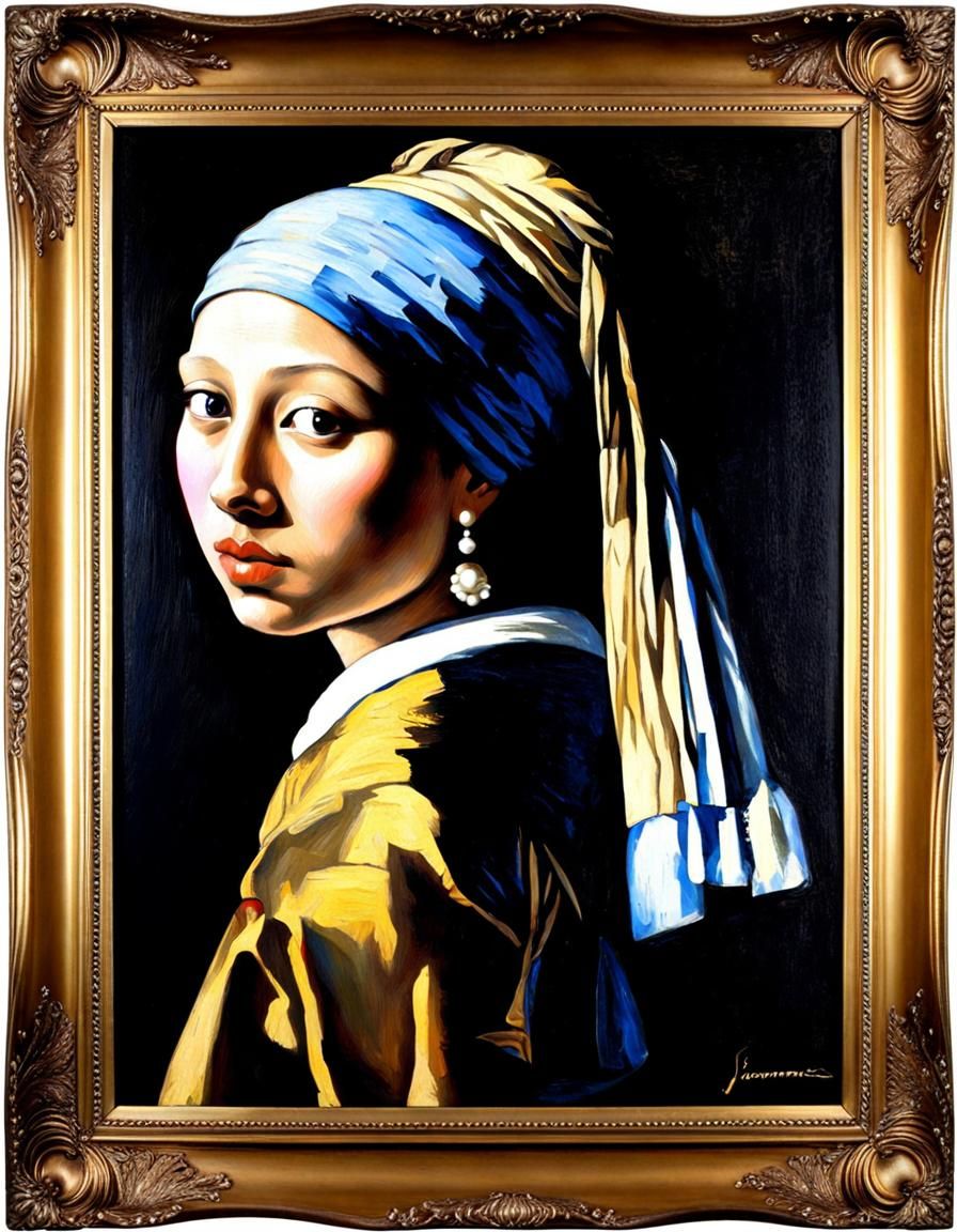 Indonesian Girl with Pearl Earring Oil Painting