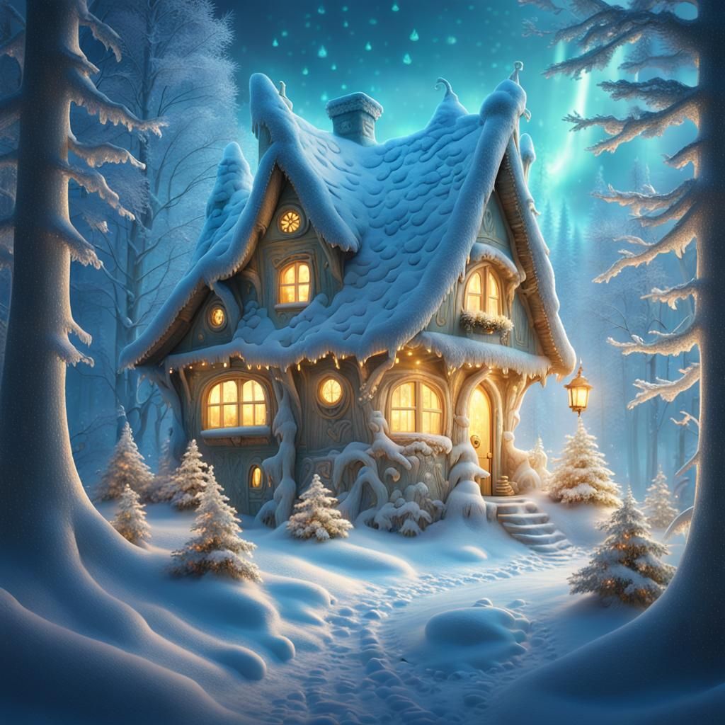 Christmas Elf Cottage in Aurora-Lit Norway