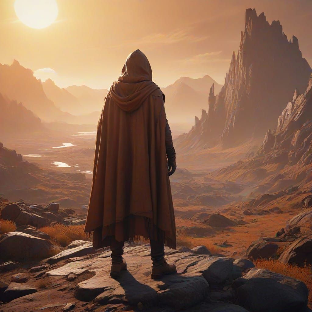 Post-Apocalyptic Survivor on the Edge of a Desolate World