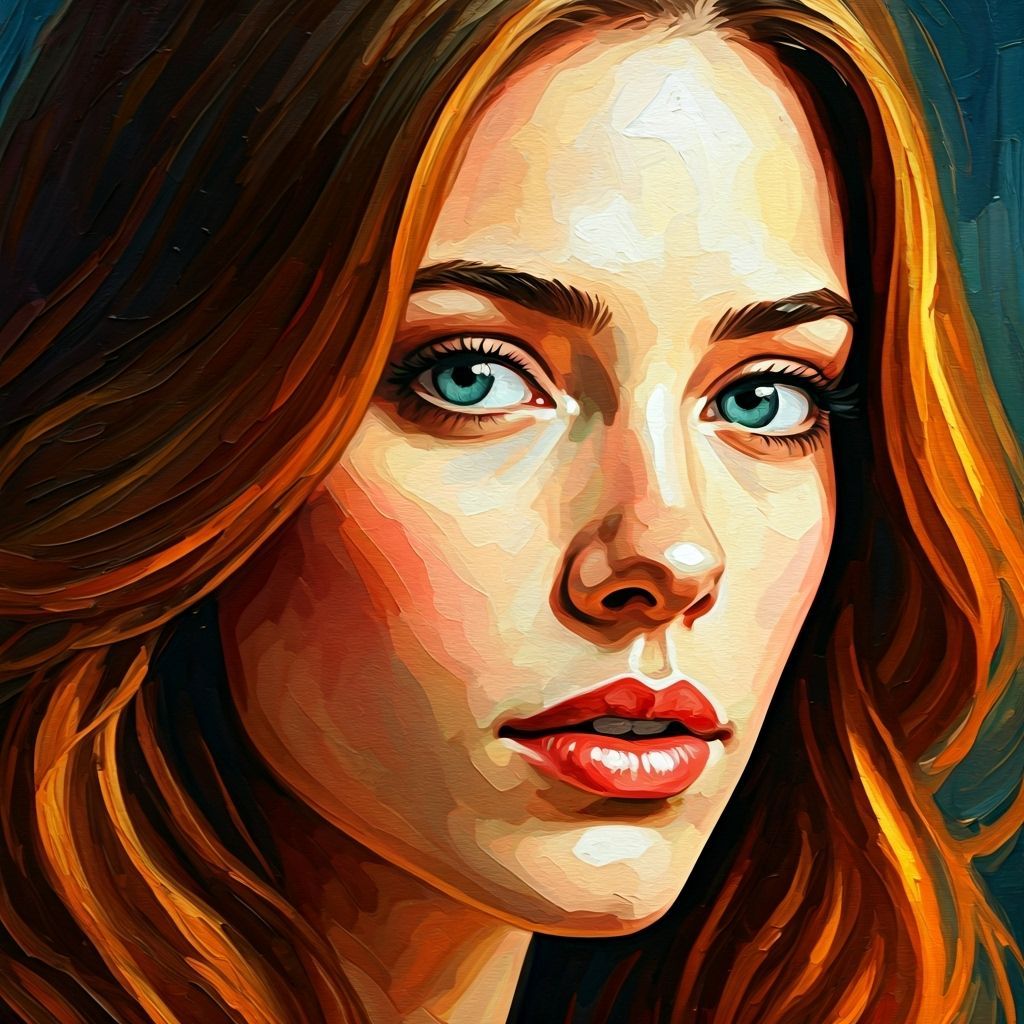 Impressionist Portrait of a Woman in Warm Tones