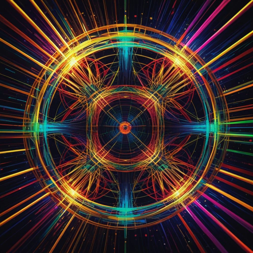 Tangled Threads: Abstract Pop Art in Rainbow Colors