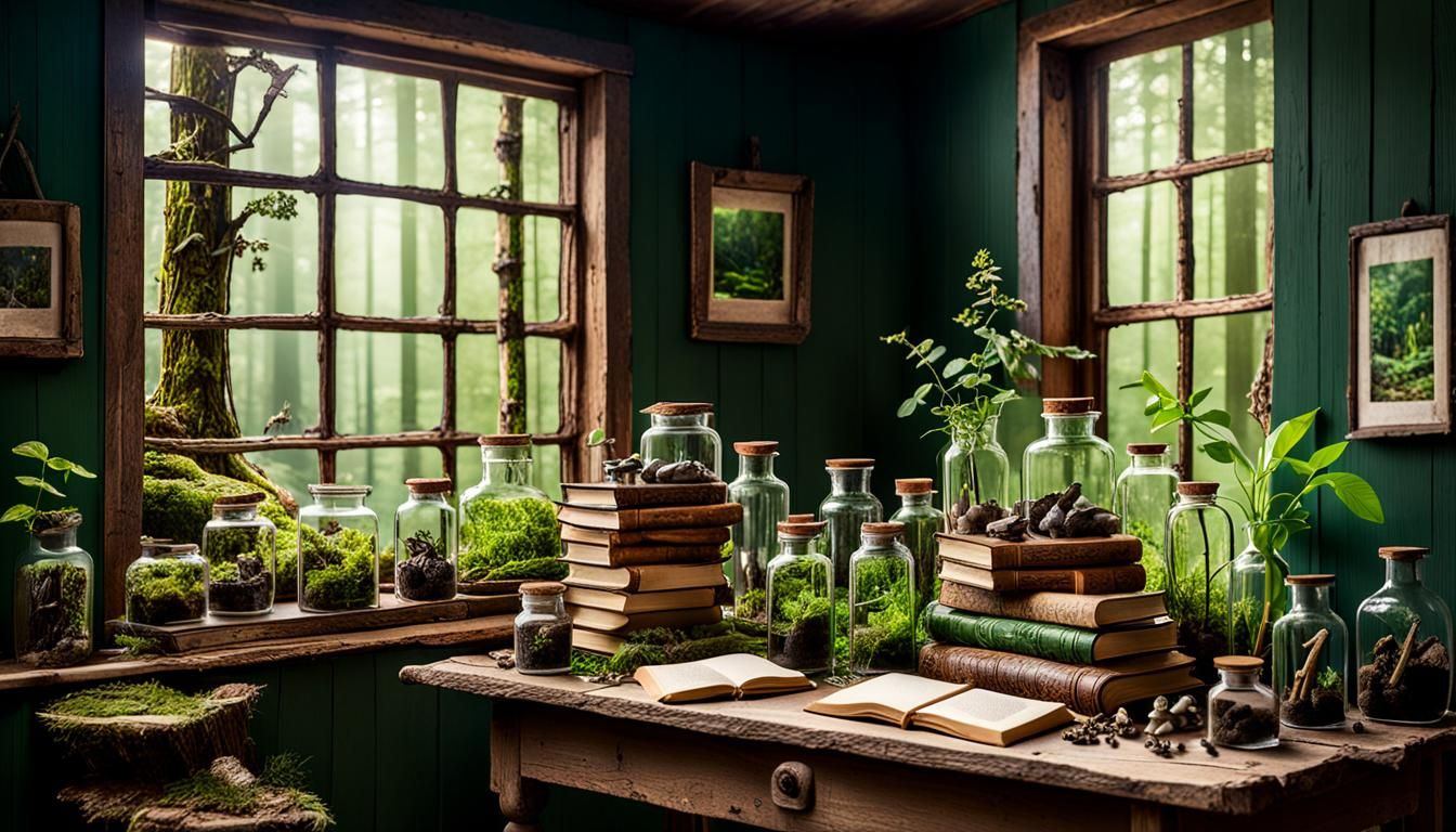 Botanist's Forest Cottage with Vintage Table