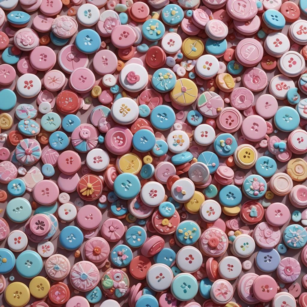 Sugar Buttons: 3D Anime Art in 8K