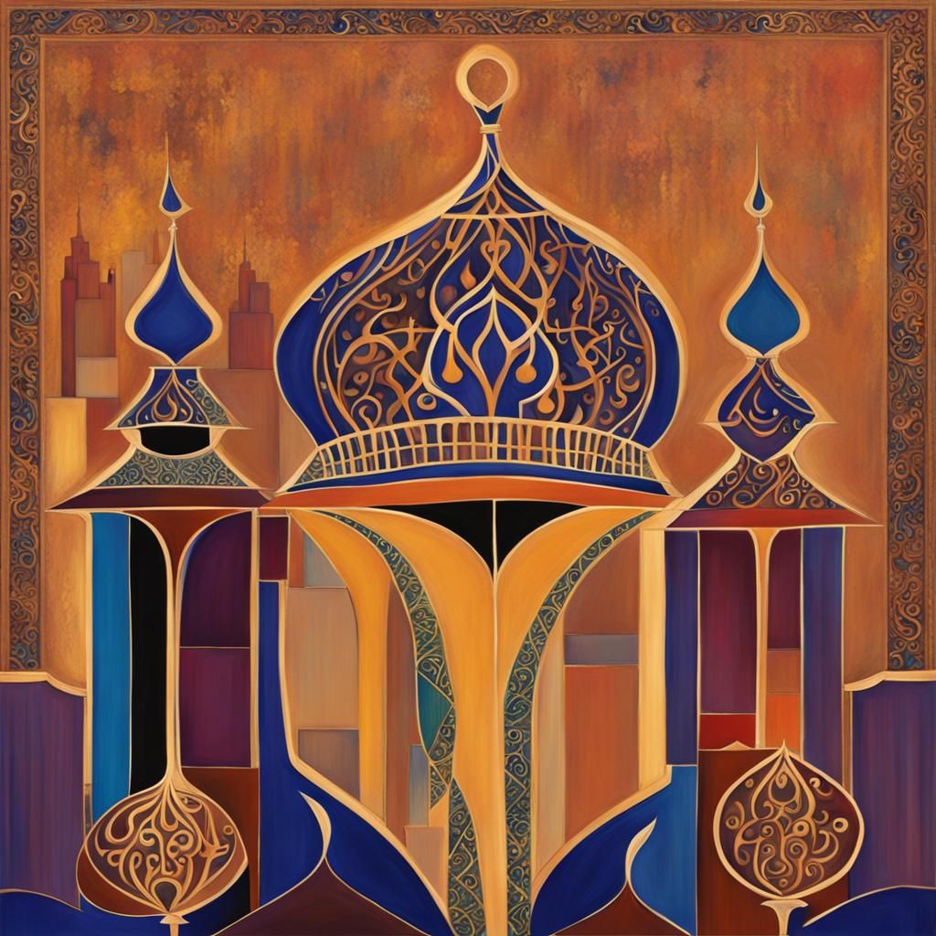 Abstract Arabian Nights Painting with Complementary Colors