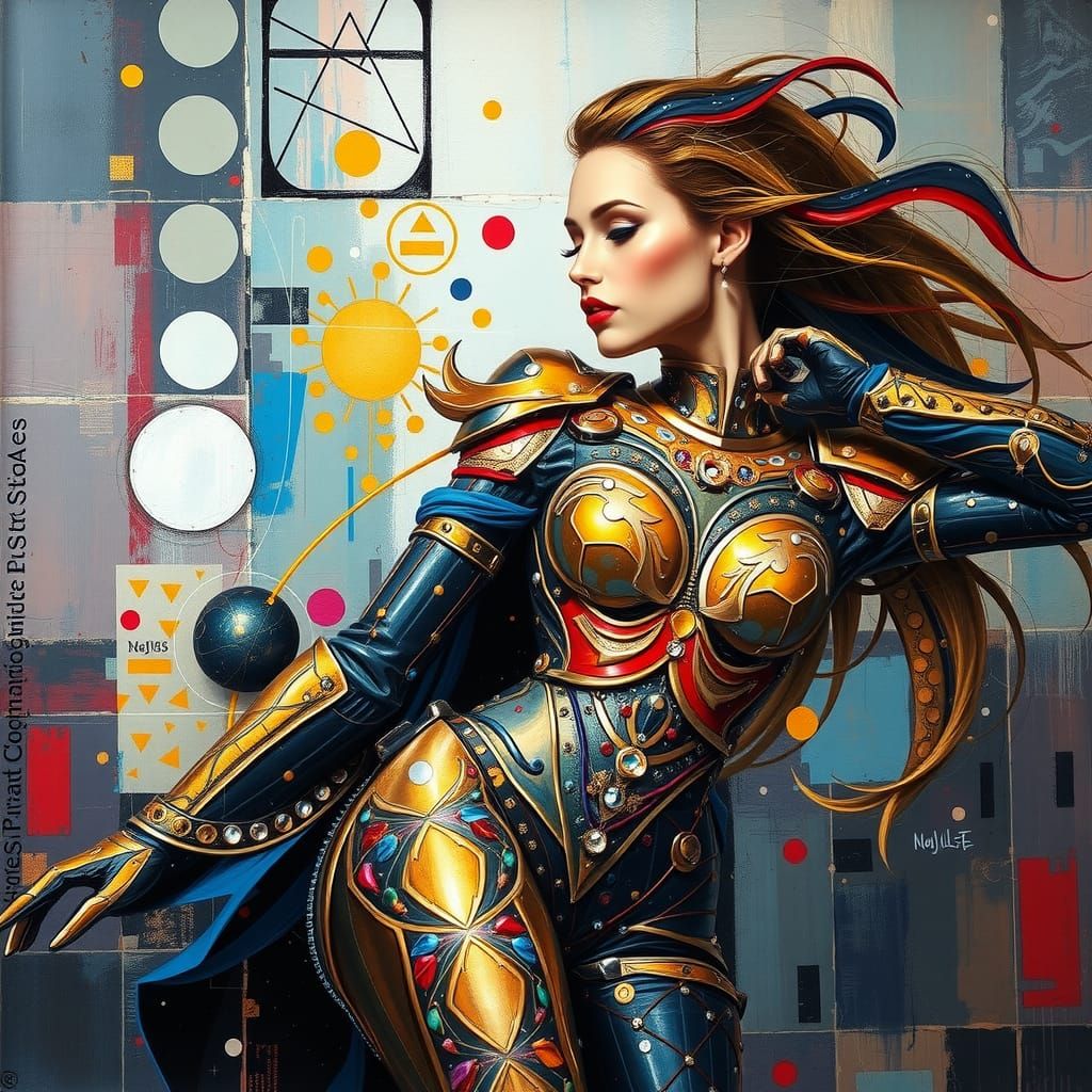 Abstract Supermodel Squadron in Shimmering Elegance