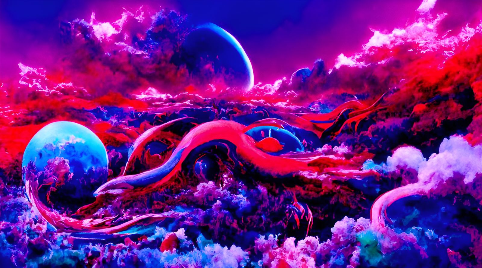 Cosmic Leviathan Tears in Psychedelic Digital Art