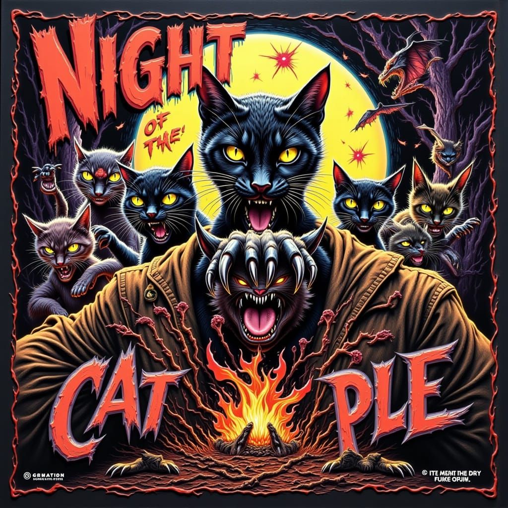 Night Of The Cat People: Pulp Comic Horror Poster