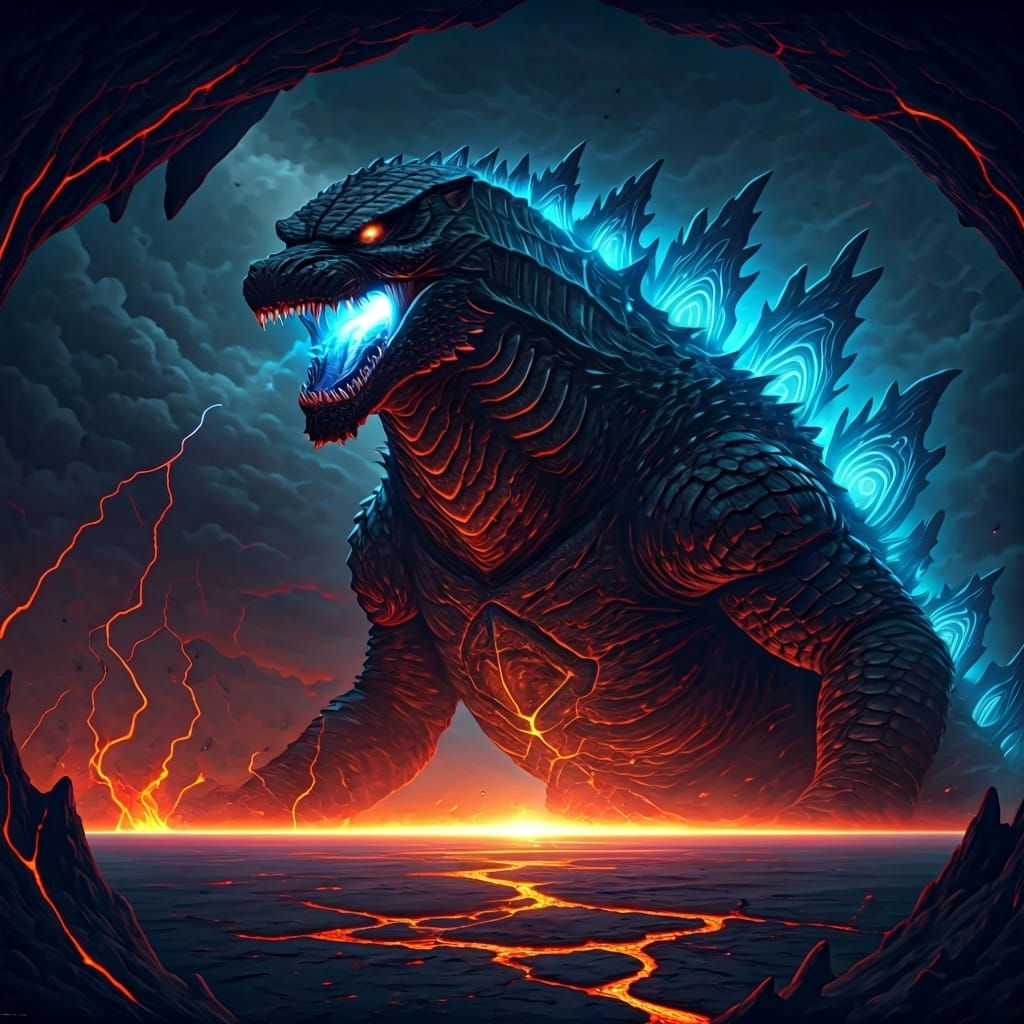 Apocalyptic Godzilla-Bahamut Unleashes Destruction