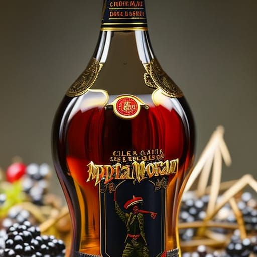Hyperrealistic Captain Morgan Bottle with Spider Legs