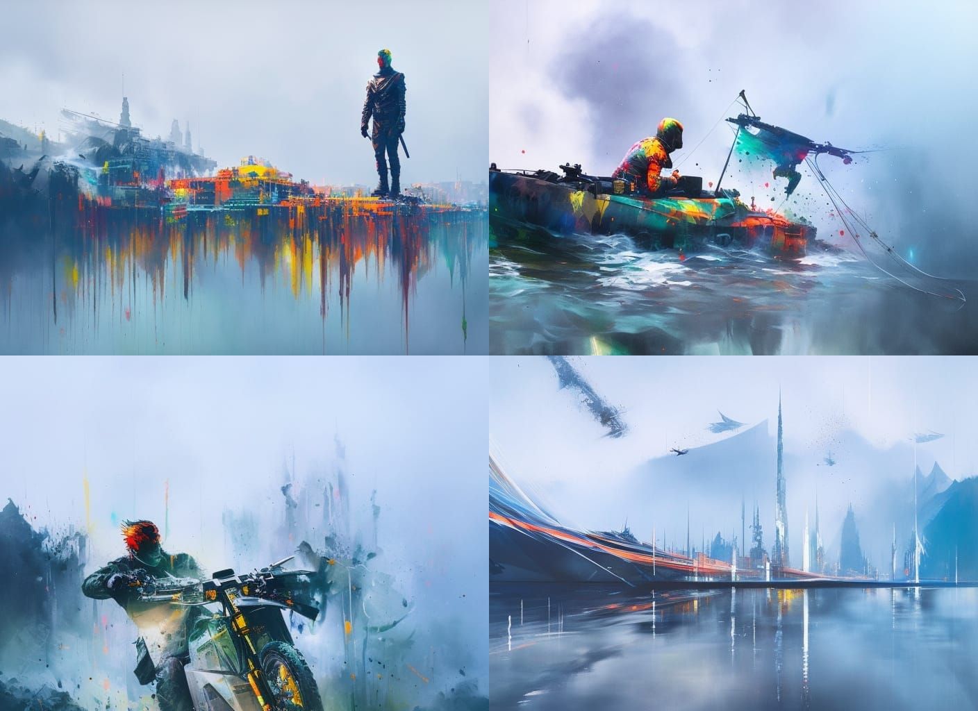 Colorful Explorer in a Dramatic 3D Oil Painting