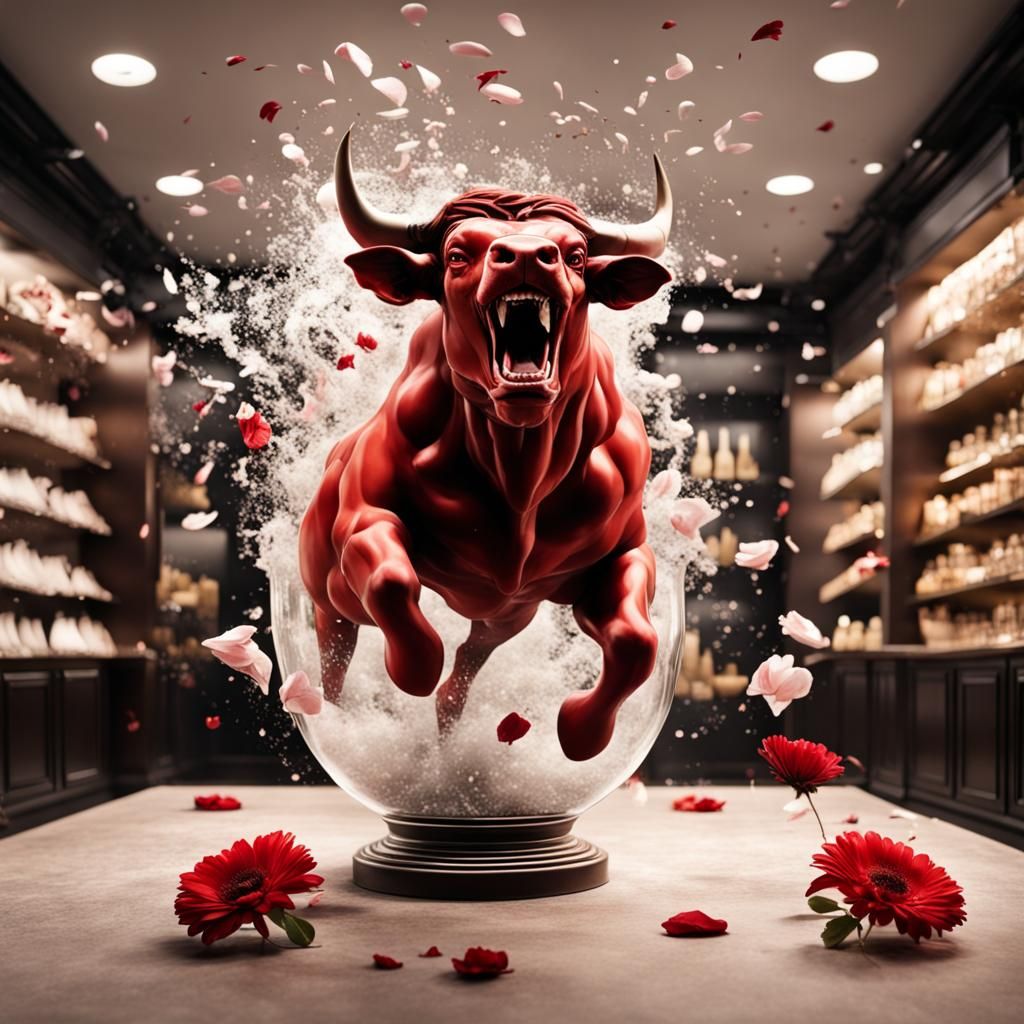 Raging Bull in Vase Shop