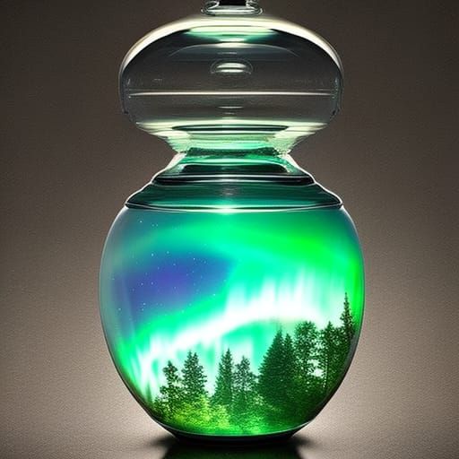 Aurora Borealis in Crystal Bell Jar