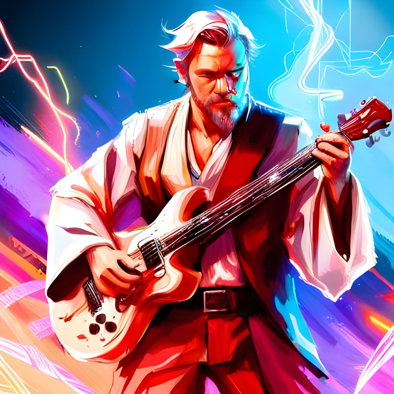 Obi-Wan Kenobi Rocks Out on Electric Guitar
