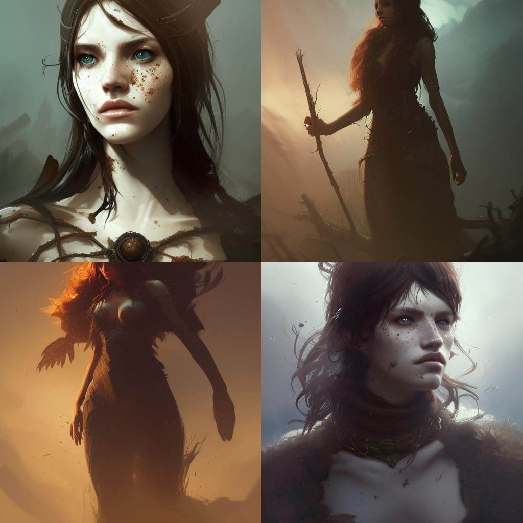 Earth Witch Portrait in Detailed Fantasy Art Style