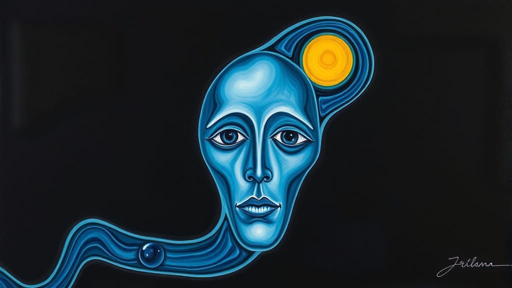 Surreal Ghost Face in Möbius Loop