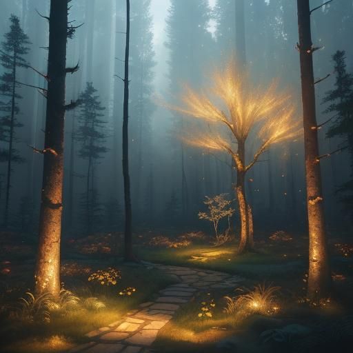 Giant Cookie in Whimsical Forest: Fantasy Concept Art