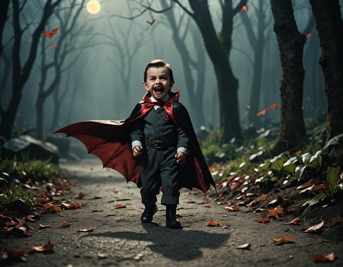 Adorable Tiny Dracula's Bat Transformation Mishap