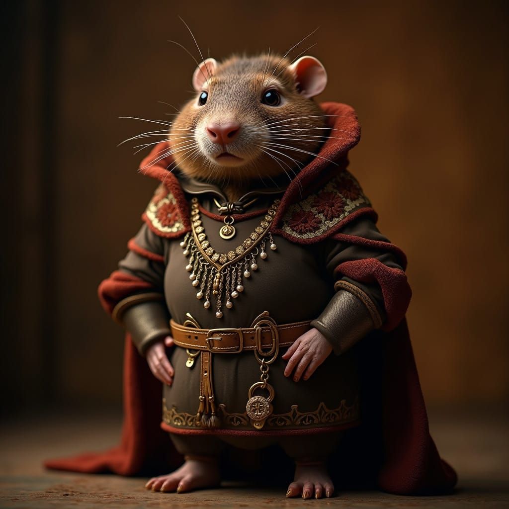 Regal Brown Mole in Epic Medieval Attire