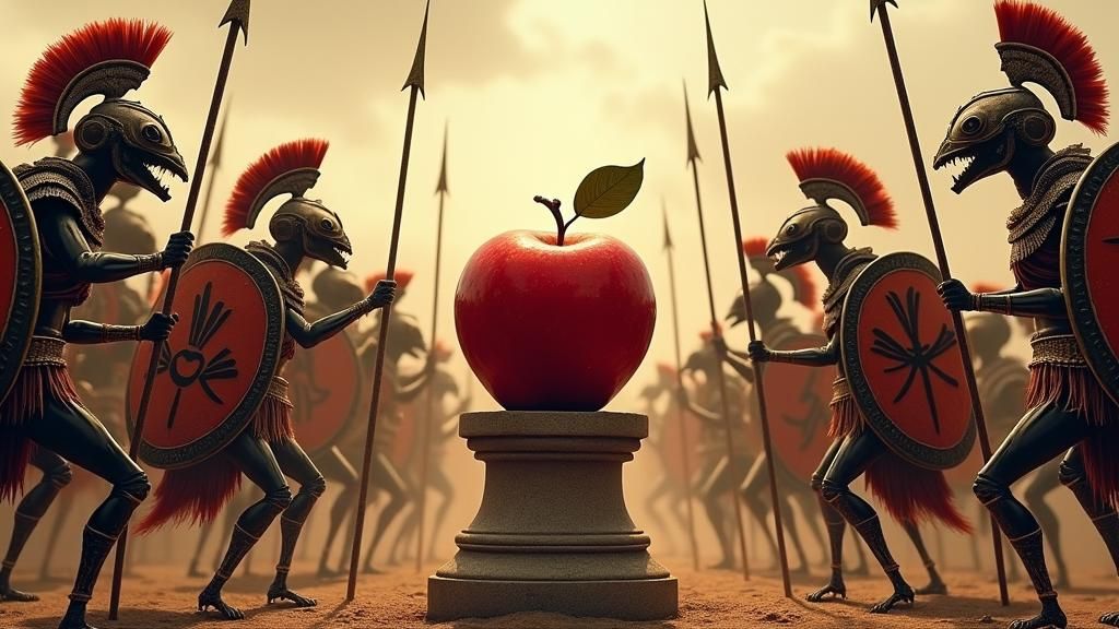 Ant Armies Clash Over Apple in Ancient Greece