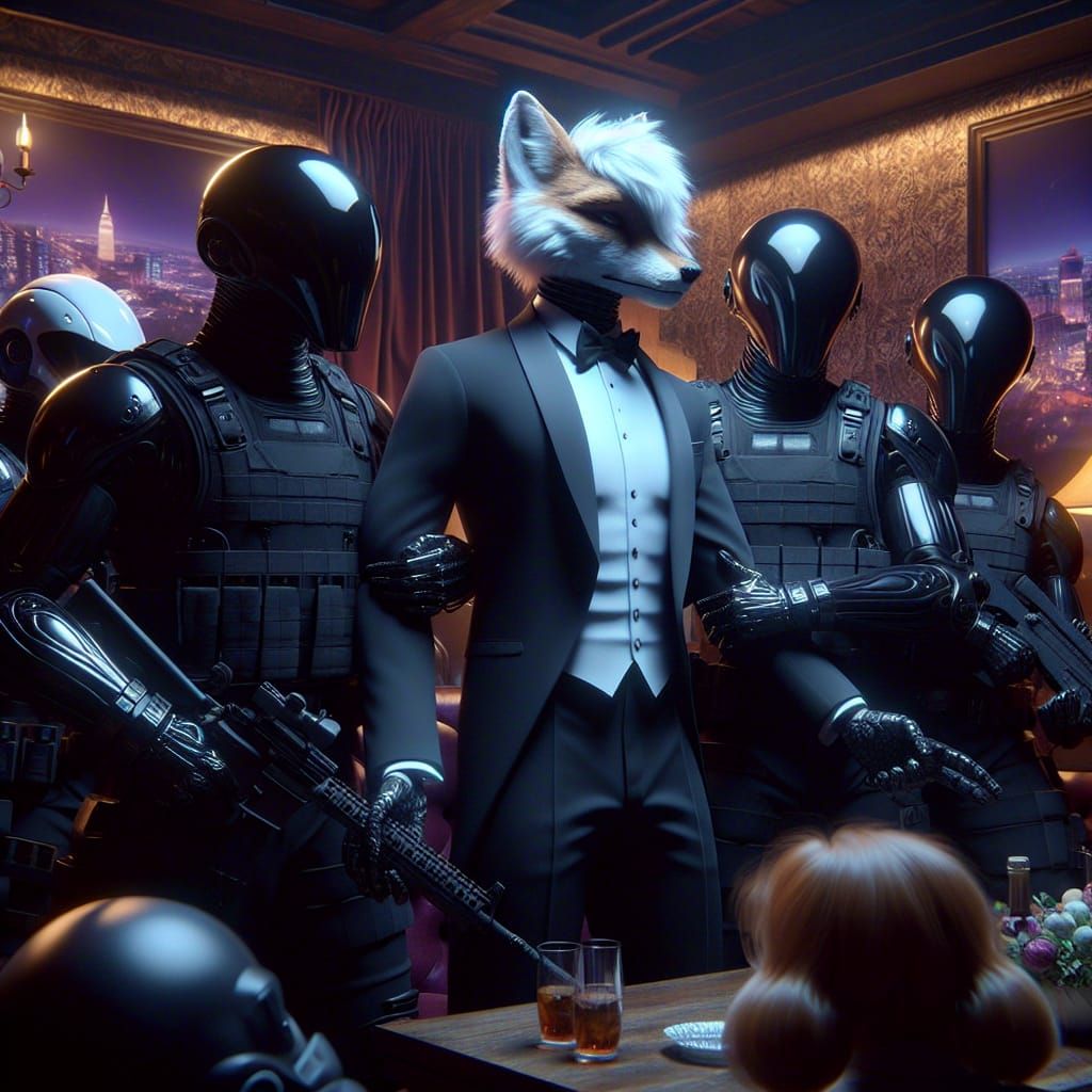 Dark Fantasy Warrior Escort in Moody Bar Setting