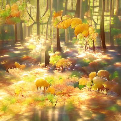 Gentle Autumn Forest in Sunlight