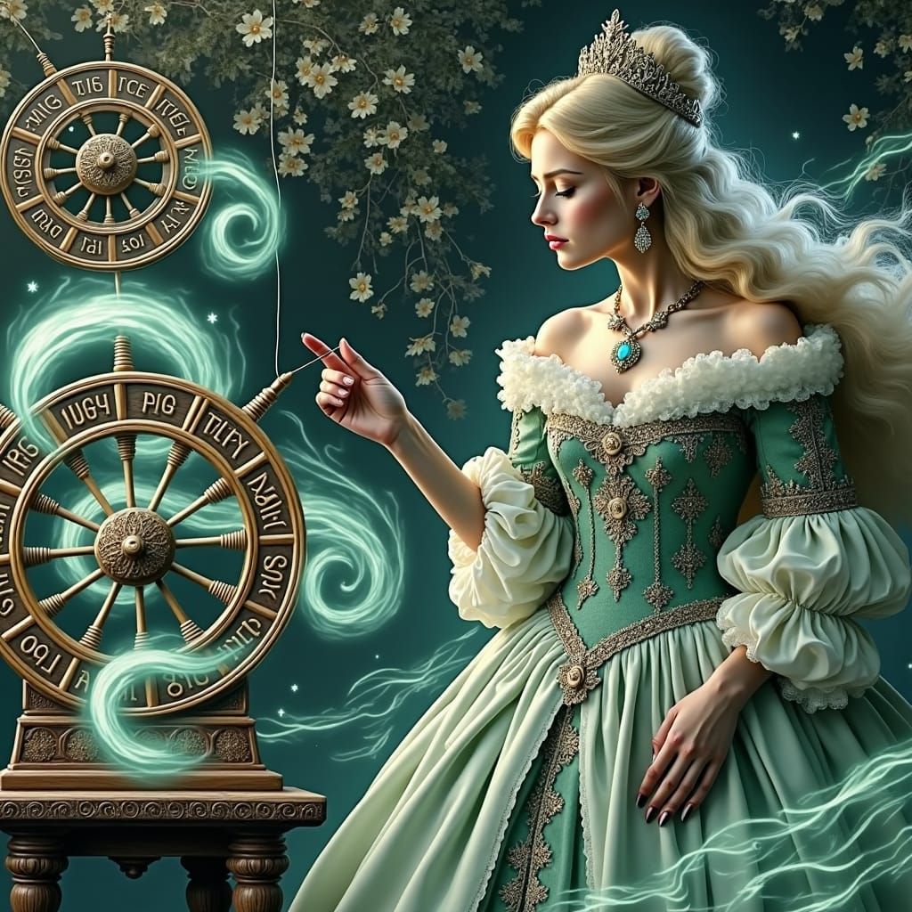 Aurora and the Poisoned Needle in Digital Art