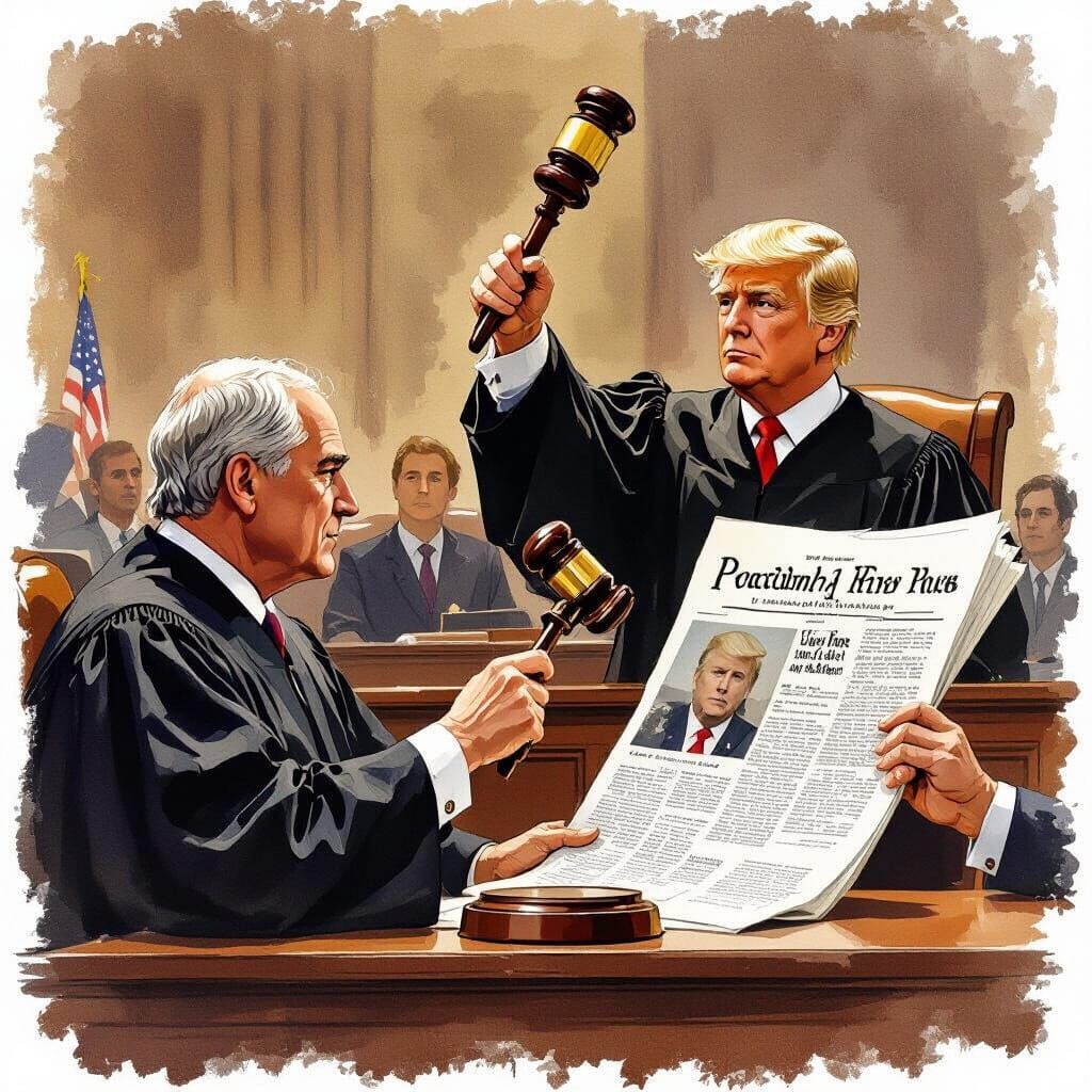 Judge Rules Against Media Restrictions in Courtroom Illustra...