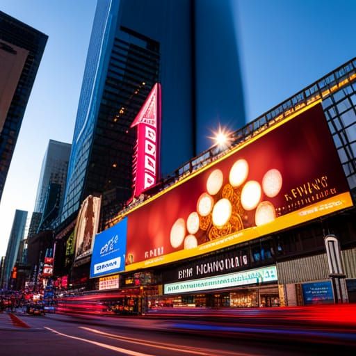 Bright Broadway Billboard in Sharp Focus