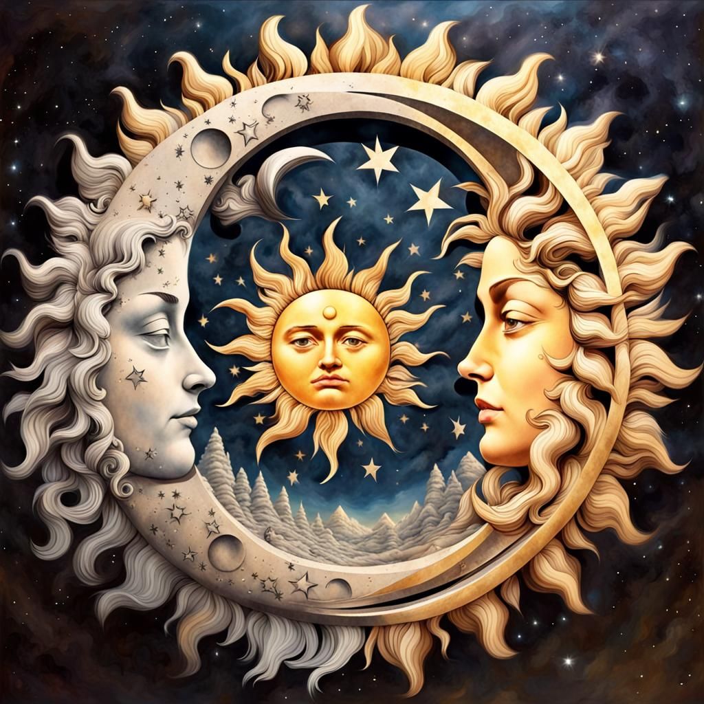 Surreal Triple Exposure Illusion Art of Celestial Bodies