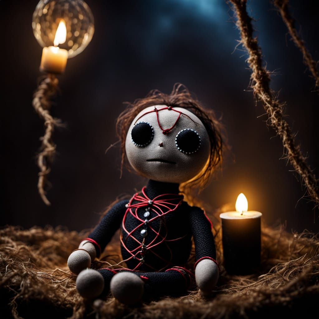 Intricate Voodoo Doll in Dark Fantasy Style