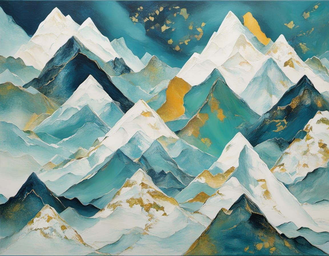 Surreal Abstract Painting of Jade Mahogany Citrus Clover