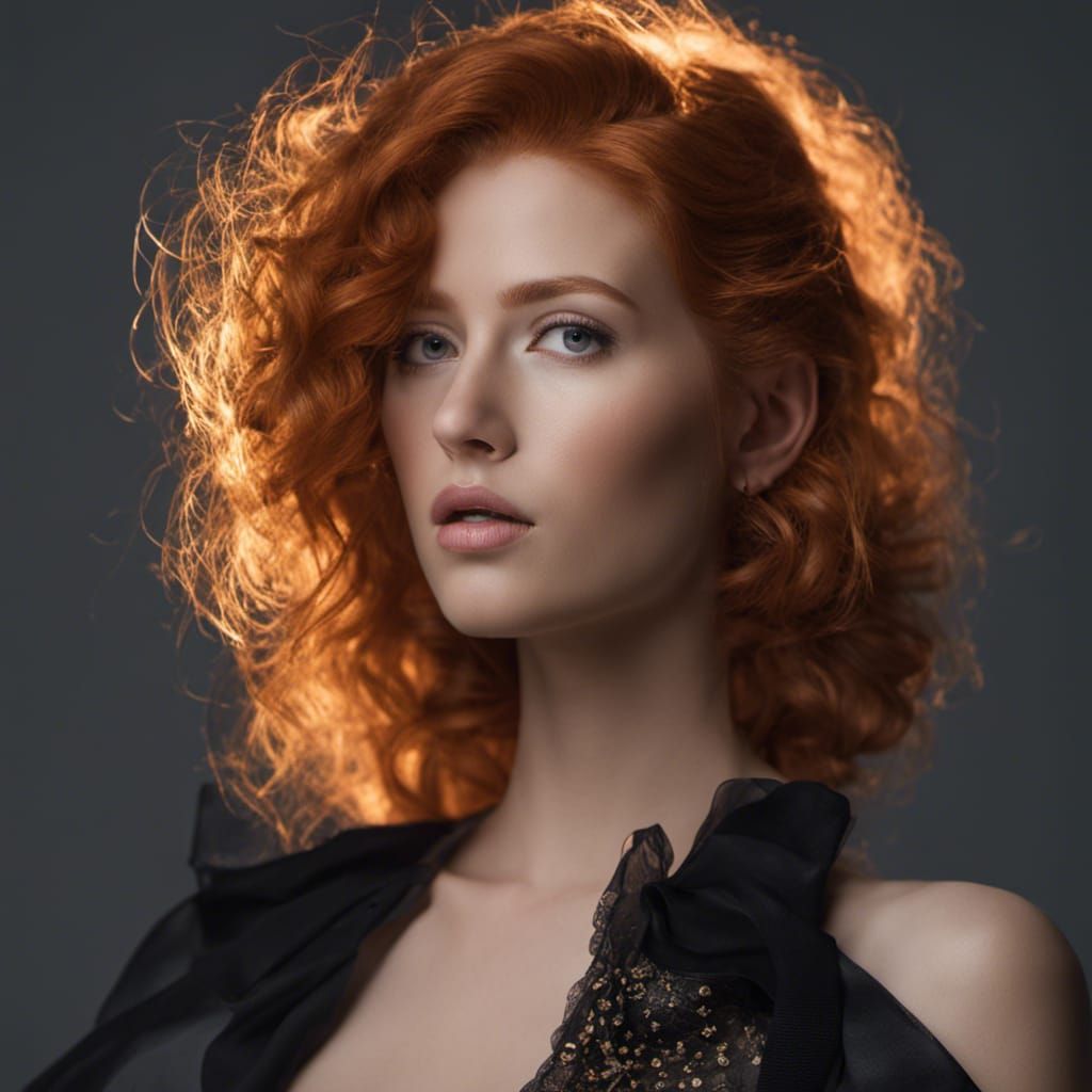 Cosmic Redhead: A Melancholic Nude Portrait