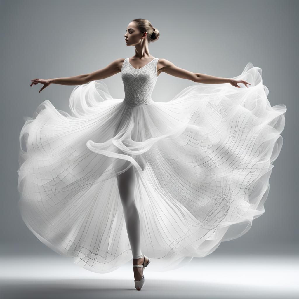 Classic Dancer in Vaporous White Tulle Dress
