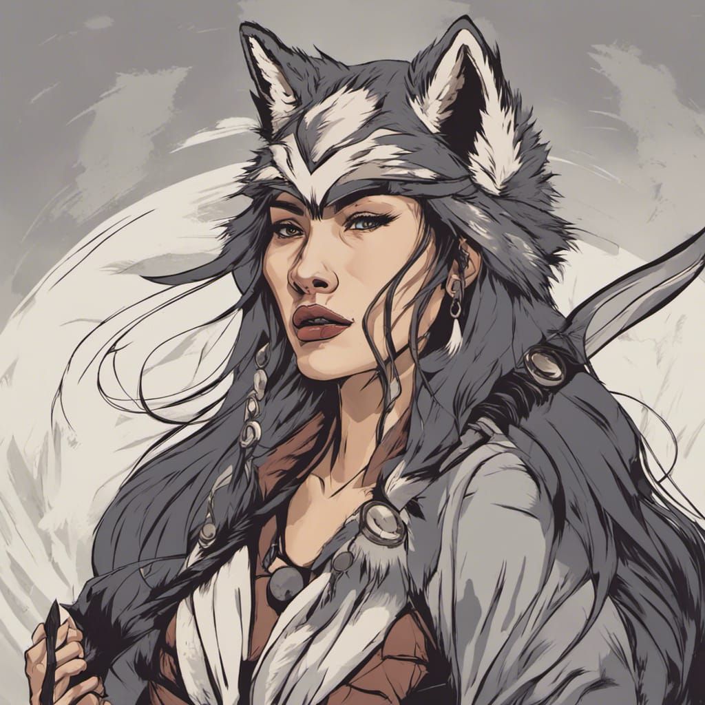 Wolf-Warrior Hybrid: A Digital Fantasy Portrait