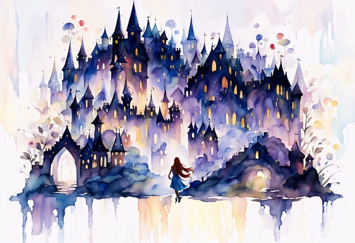 Link and Zelda Romantic Fantasy Portrait in Watercolor Style