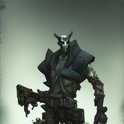 Sinister Borderlands Character in Oil Painting Style