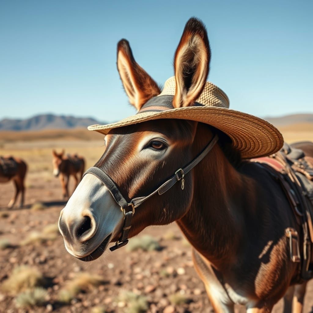 Donkey Wearing a Hat