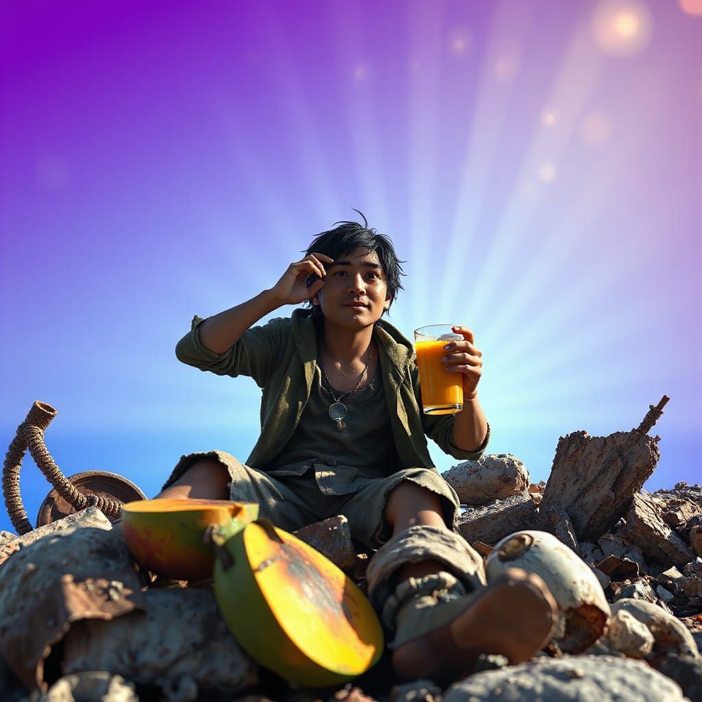 Shipwrecked Survivor: Pixar-Inspired 3D Render