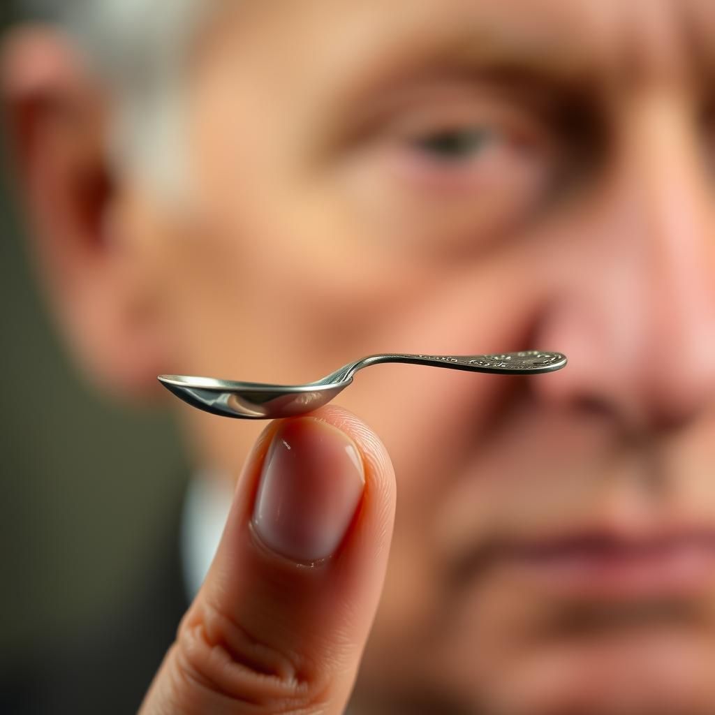 Teaspoon on Fingertip, High-Bokeh Photography