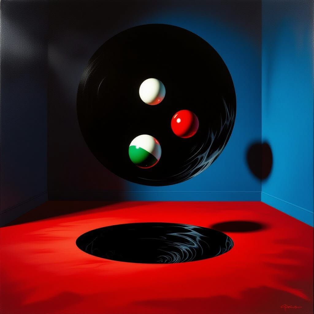 Surreal Baroque Billiard Balls in Black Hole