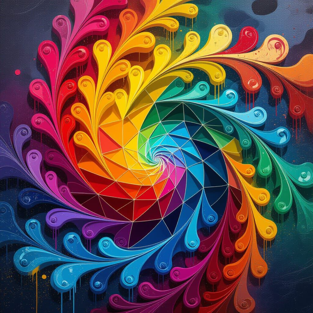 Vibrant Kaleidoscope of Graffiti in Polychromatic Style