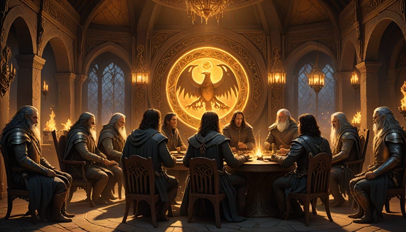 Epic Roundtable Gathering in Vibrant Colors