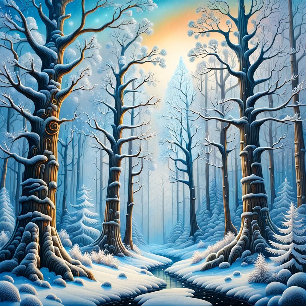 Enchanted Winter Forest: A Fantasy Landscape