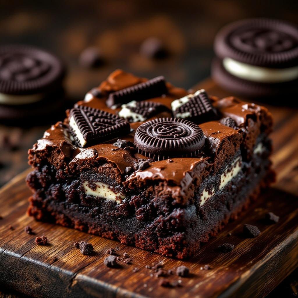 Decadent Chocolate Brownie with Crushed Oreos