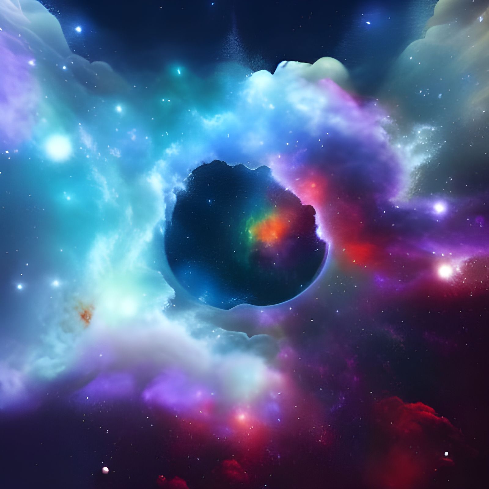 Colorful Nebula in Outer Space: Digital Matte Painting