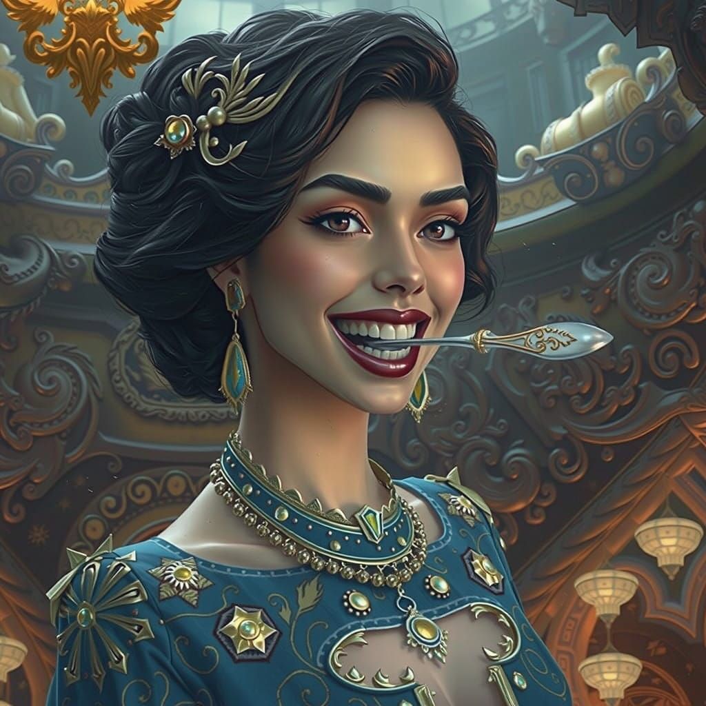 Luxurious Fantasy Heiress in Opulent Splendor