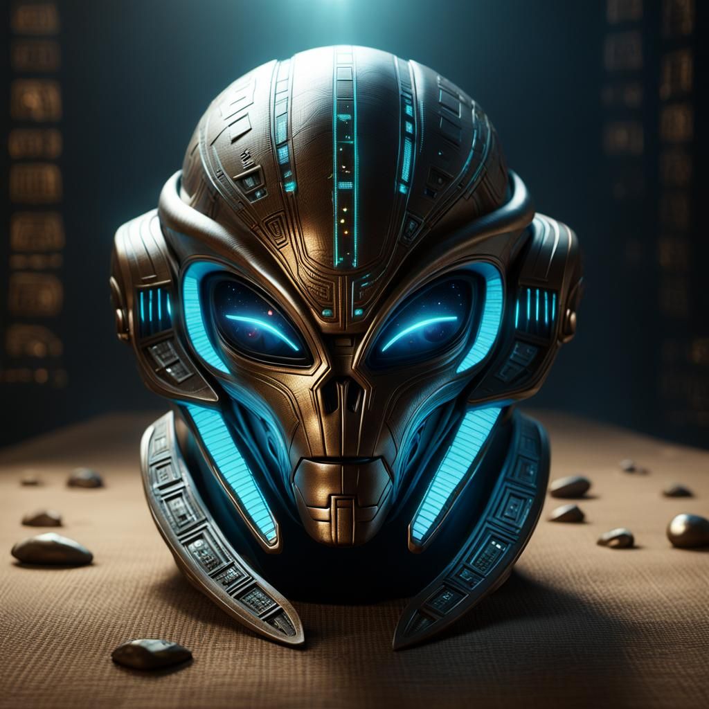 Alien helmet found on planet Zithea